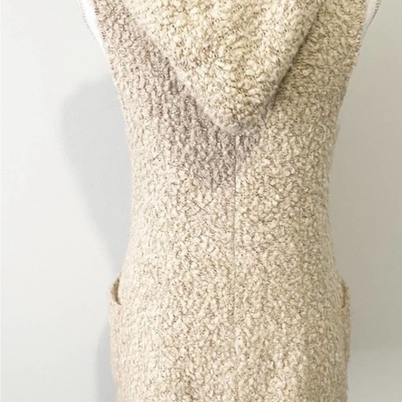 Miss me tan wool vest cowl neck hooded size small button pockets - Picture 7 of 8